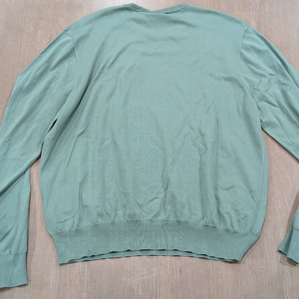 $695 Mens Ralph Lauren Purple Label Cotton Crewneck Sweater Light Green Large - Picture 3 of 6